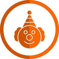 Clown Glyph Orange Circle Icon vector