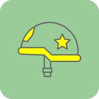 Helmet Filled Yellow Icon vector