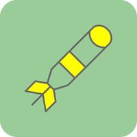 Torpedo Filled Yellow Icon vector