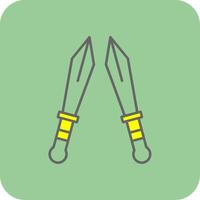 Sword Filled Yellow Icon vector