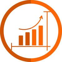 Bar Chart Glyph Orange Circle Icon vector