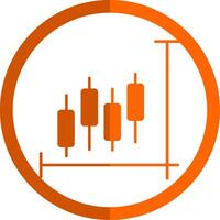 Stock Market Glyph Orange Circle Icon vector