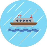 Cruiser Flat Blue Circle Icon vector