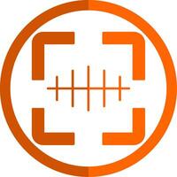 Barcode Scanner Glyph Orange Circle Icon vector