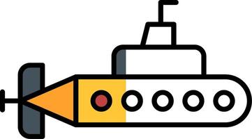 Submarine Filled Half Cut Icon vector