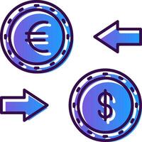 Currency Exchange Gradient Filled Icon vector