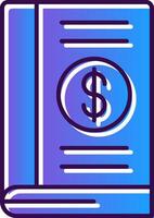 Accounting Book Gradient Filled Icon vector