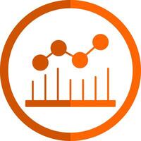 Analysis Glyph Orange Circle Icon vector