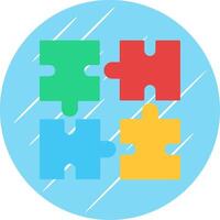 Puzzle Flat Blue Circle Icon vector