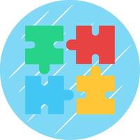 Puzzle Flat Blue Circle Icon vector