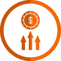 Income Glyph Orange Circle Icon vector