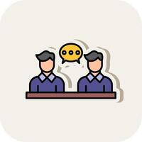 Business Meeting Line Filled White Shadow Icon vector