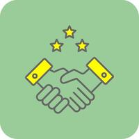 Partnership Handshake Filled Yellow Icon vector