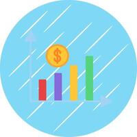 Revenue Flat Blue Circle Icon vector