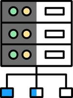 estructurado datos lleno medio cortar icono vector