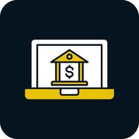 Online Banking Glyph Two Color Icon vector