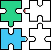 Puzzle Filled Half Cut Icon vector