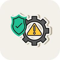 Risk Management Line Filled White Shadow Icon vector