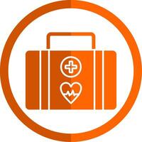 First Aid Kit Glyph Orange Circle Icon vector