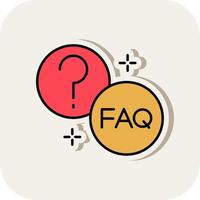 Question Line Filled White Shadow Icon vector