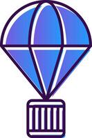 Parachute Gradient Filled Icon vector