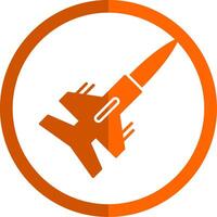 Fighter Glyph Orange Circle Icon vector