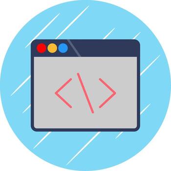 Develope Flat Blue Circle Icon vector