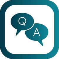 Question And Answer Glyph Gradient Round Corner Icon vector