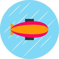 Zeppelin Flat Blue Circle Icon vector