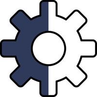 Gears Filled Half Cut Icon vector