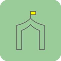 Circus Tent Filled Yellow Icon vector