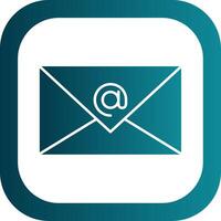 At Sign Glyph Gradient Round Corner Icon vector