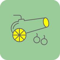 Cannon Filled Yellow Icon vector