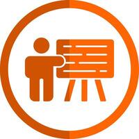 Explain Glyph Orange Circle Icon vector
