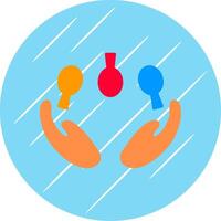 Juggling Flat Blue Circle Icon vector