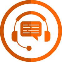 Customer Service Glyph Orange Circle Icon vector