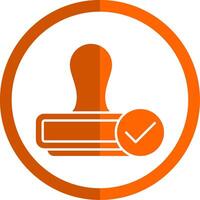 Stamp Glyph Orange Circle Icon vector