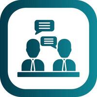 Meeting Glyph Gradient Round Corner Icon vector