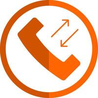 Contact Us Glyph Orange Circle Icon vector