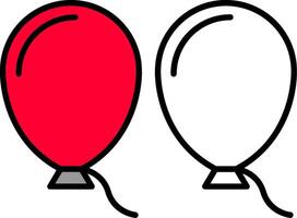 Balloons Filled Half Cut Icon vector