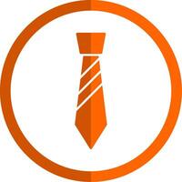 Tie Glyph Orange Circle Icon vector