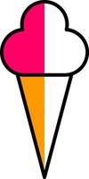 Ice Cream Filled Half Cut Icon vector