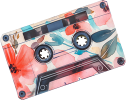 Vintage Feminine romantic cassette tape png