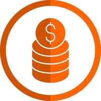 Income Glyph Orange Circle Icon vector