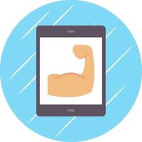 Fitness App Flat Blue Circle Icon vector
