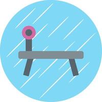 Bench Press Flat Blue Circle Icon vector