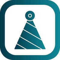 Party Hat Glyph Gradient Round Corner Icon vector