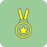 Gold Medal Filled Yellow Icon vector