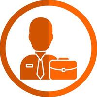 Manager Glyph Orange Circle Icon vector