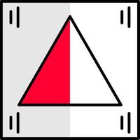 Triangle Filled Half Cut Icon vector